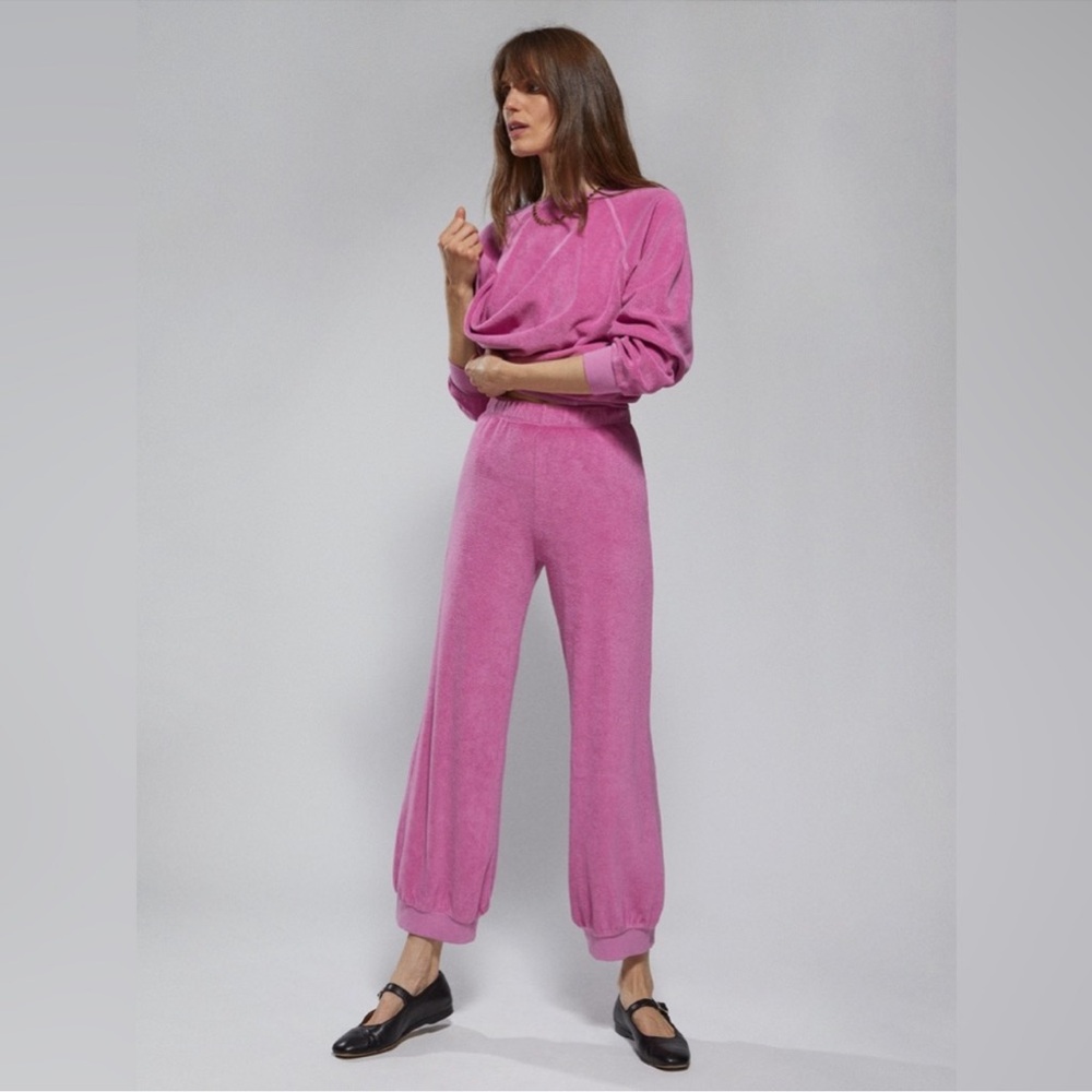 Suzie Kondi Samos Terry Sweatshirt Pink Magenta Purple Women's Large